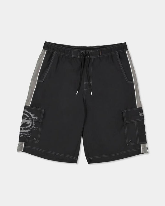 Image of Swimwear. Product name - Billabong Boys 8-16 Throw On 3.0 18" Boardshorts Black/Grey in Black/Grey colour by brand - Billabong