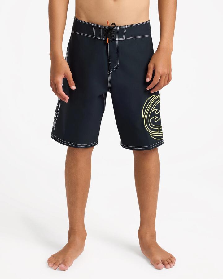Image of Swimwear. Product name - Billabong Boys 8-16 Spec 73 Pulse Og 17" Boardshorts Off Black in Off Black colour by brand - Billabong