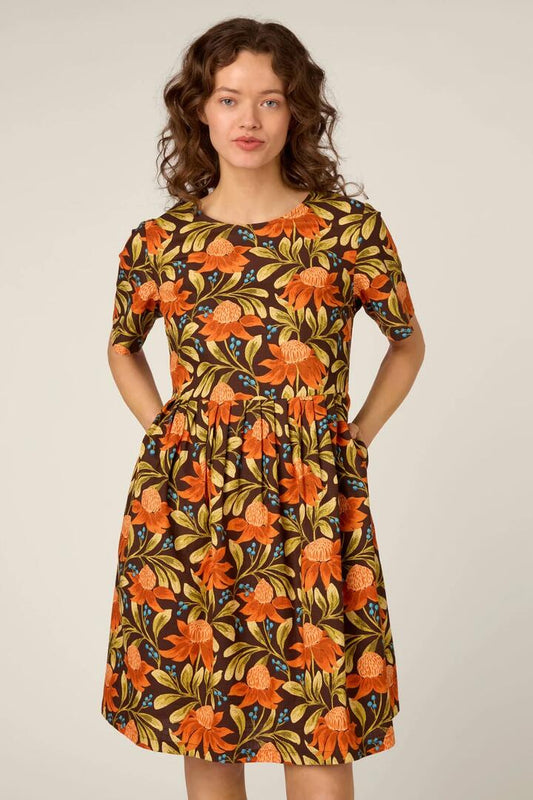 Image of Dresses. Product name - Waratah Smock Dress in Chocolate colour by brand - Princess Highway