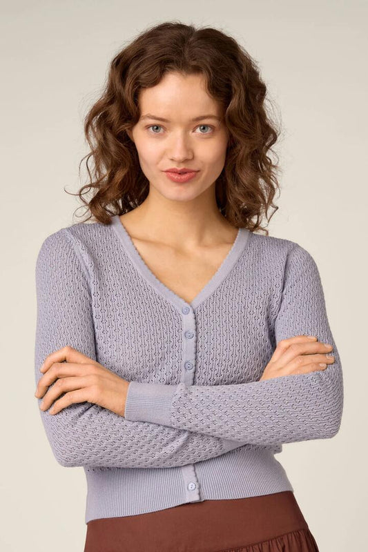 Image of Cardigans. Product name - Ida Lace Knit Cardigan in Pink colour by brand - Princess Highway