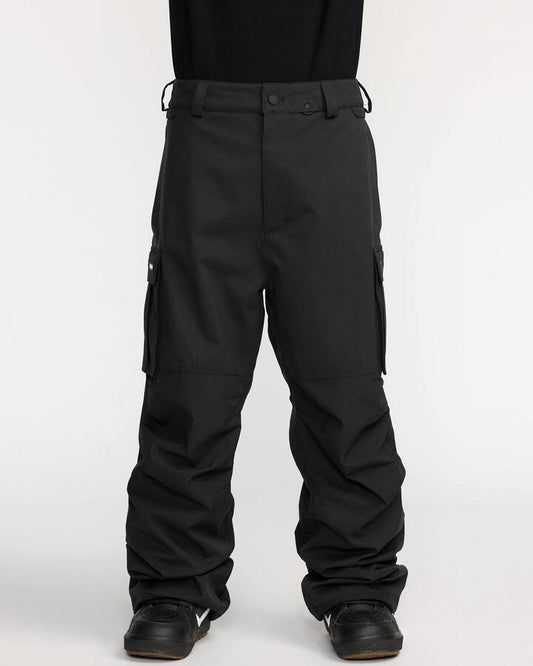 Image of a model wearing Pants. Product name - Volcom Nwrk Baggy Pant Black in Black colour by brand - Volcom