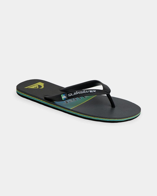 Image of Sandals. Product name - Quiksilver Mens Moncata Art Thongs Green/Blue/Grey in Green/Blue/Grey colour by brand - Quiksilver