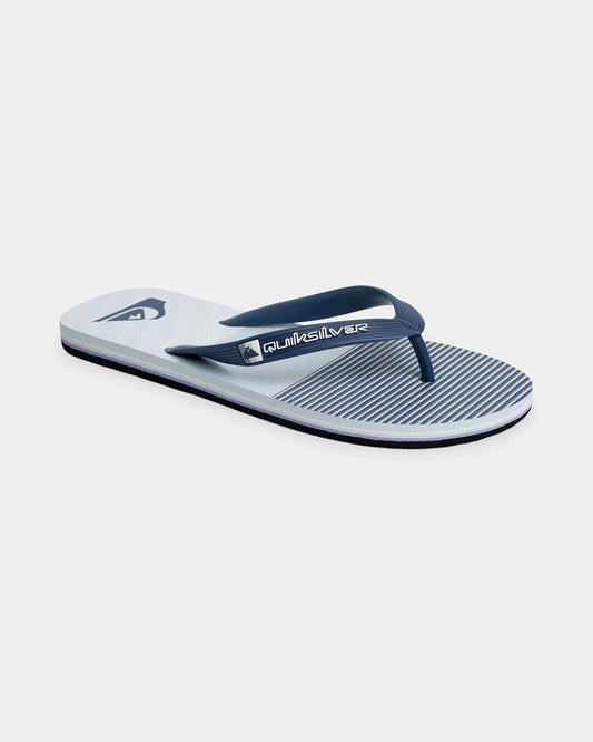 Image of Sandals. Product name - Quiksilver Mens Moncata Art Thongs Medium Blue/Light Bl in Medium Blue/Light Bl colour by brand - Quiksilver