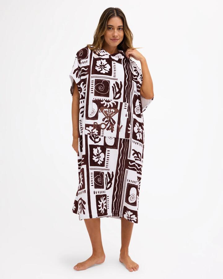 Image of Towels. Product name - Roxy Womens Stay Magical Hooded Towel Java in Java colour by brand - Roxy