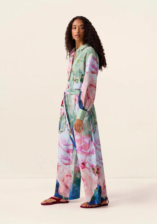 Image of a model wearing Pants. Productname: Roses Pants in Print colour by brand - MOS The Label
