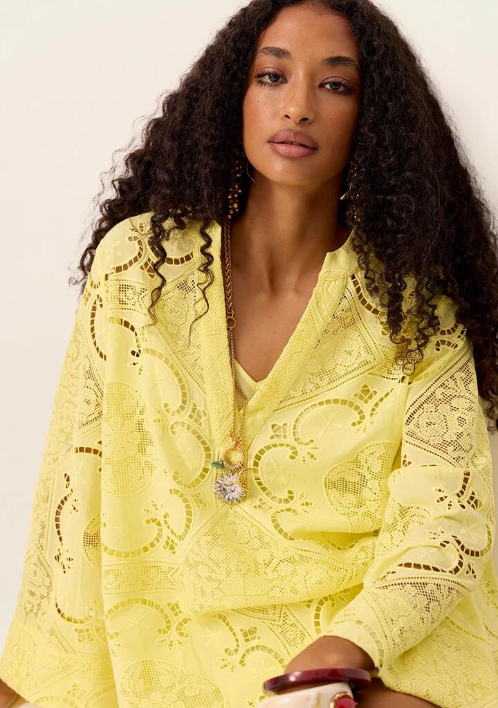 Image of Dresses. Productname: Lotus Mini Dress in Canary colour by brand - MOS The Label