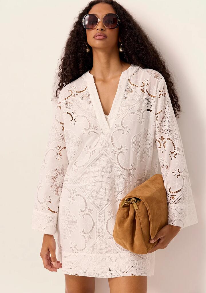 Image of Dresses. Productname: Lotus Mini Dress in Off White colour by brand - MOS The Label