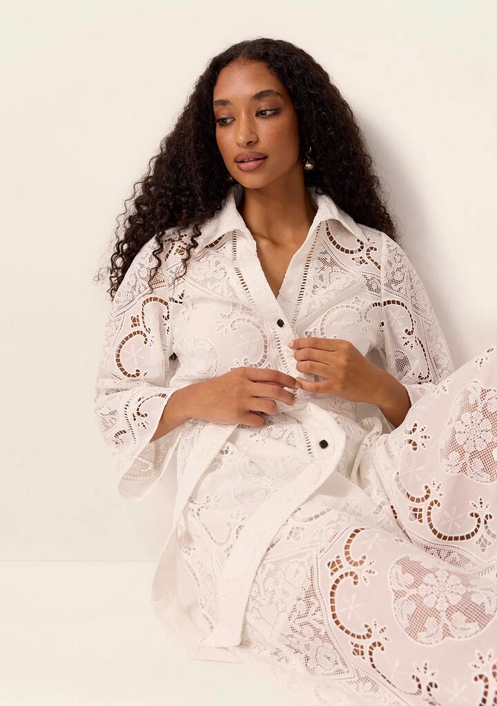 Image of Dresses. Productname: Lotus Midi Dress in Off White colour by brand - MOS The Label