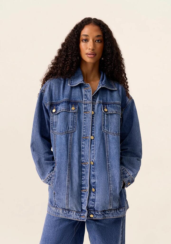 Image of Coats & Jackets. Productname: Elma Denim Jacket in Stone Wash colour by brand - MOS The Label