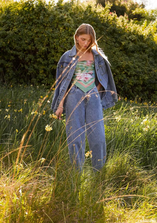 Image of Jeans. Productname: Elma Denim Barrel Leg Pants in Stone Wash colour by brand - MOS The Label