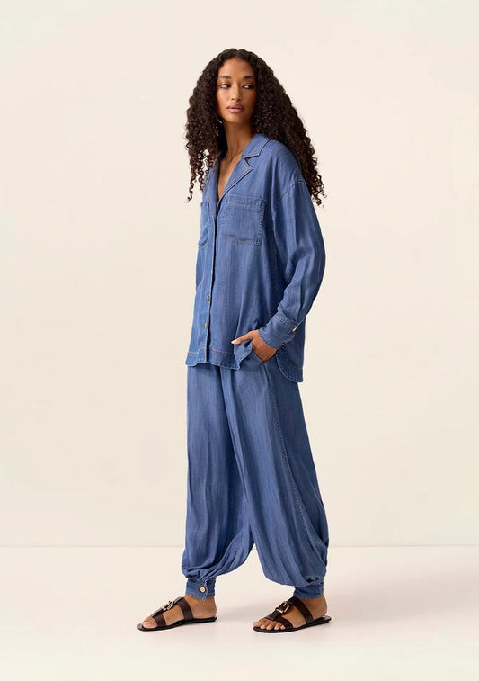 Image of Shirts. Productname: Mae Shirt in Soft Indigo colour by brand - MOS The Label