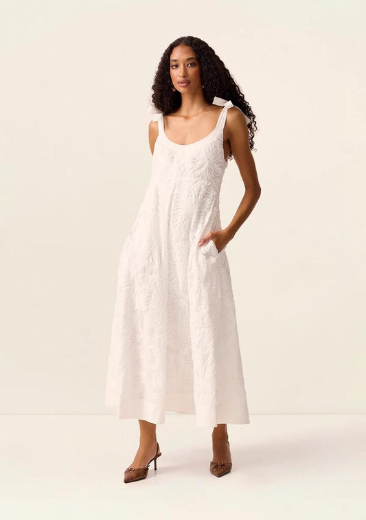 Image of Dresses. Productname: Blossom Strappy Midi Dress in Ivory colour by brand - MOS The Label