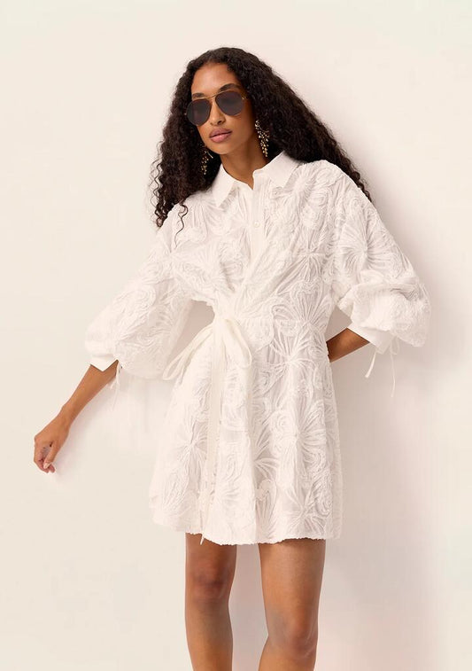 Image of Dresses. Productname: Blossom Mini Dress in Ivory colour by brand - MOS The Label