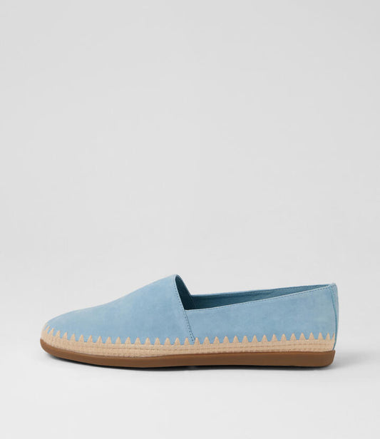 Image of Shoes. Product name - Rabbit Pale Blue Natural Suede Espadrilles in Pale Blue-Natural colour by brand - MIDAS