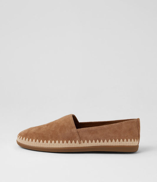 Image of Shoes. Product name - Rabbit Light Choc Natural Suede Espadrilles in Lt Choc-Natural colour by brand - MIDAS