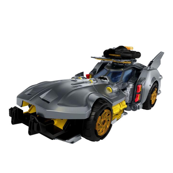 Image of Action Figures. Product name - DC Premier Batmobile Vehicle, Batman Signature Crime Fighting Car With Bat-Drone Cannon in colour by brand - DC Universe
