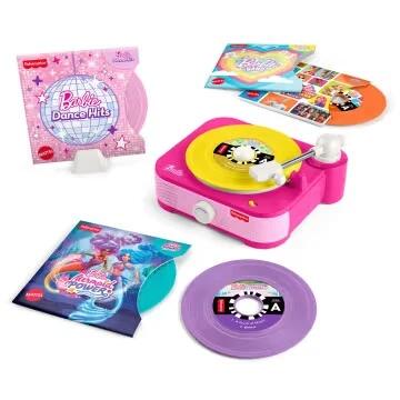 Image of Others. Product name - Fisher-Price Barbie Record Player Musical Toy For Preschool Pretend Play, 5 Records & Display Rack in colour by brand - Fisher-Price