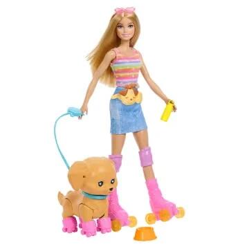 Image of Dolls. Product name - Barbie Pets Skate And Run Pup Blonde Doll With Puppy, Skates, And Accessories in colour by brand - Barbie