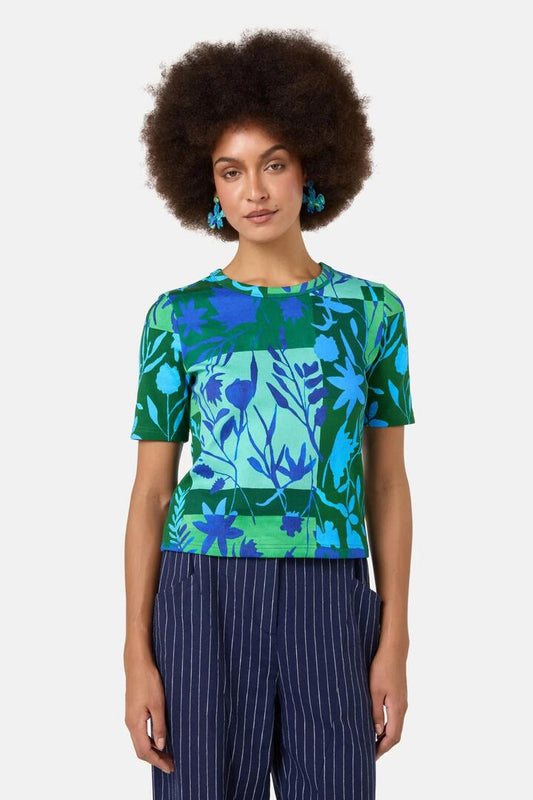 Image of T-Shirts. Product name - Petal Patch Rib Tee in Print colour by brand - Gorman