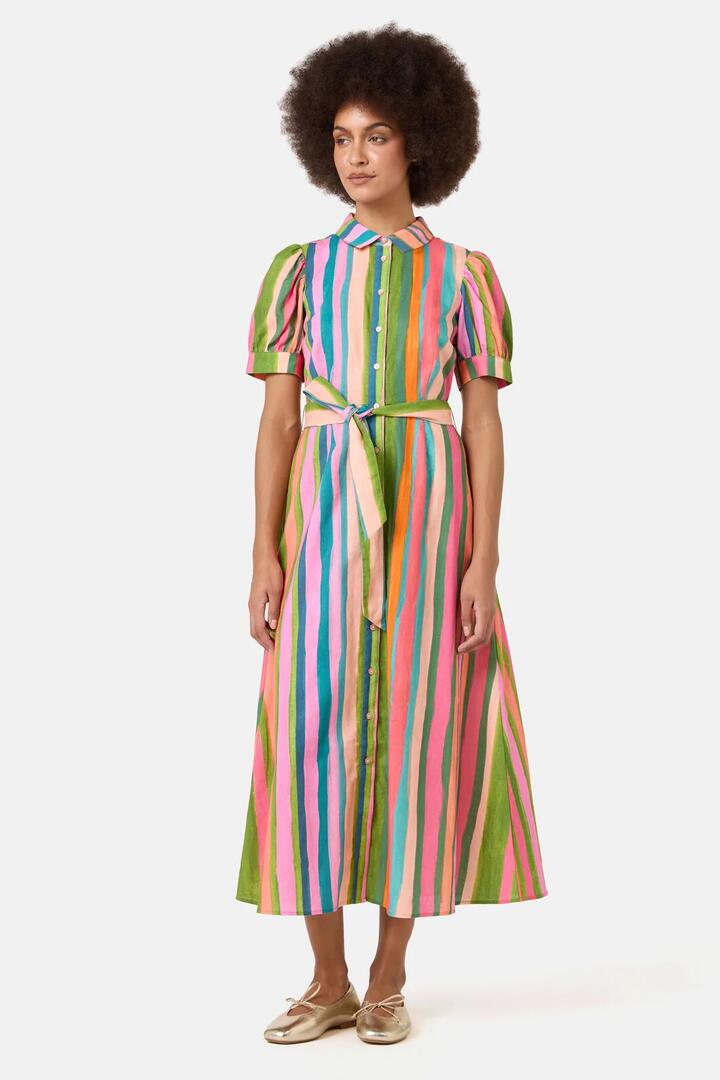 Image of Dresses. Product name - Stripes Print Shirt Dress in Print colour by brand - Gorman