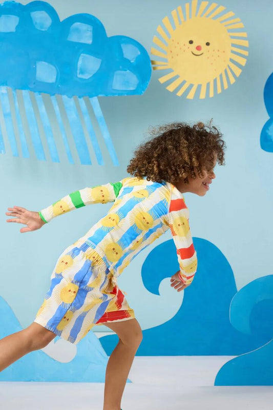 Image of Swimwear. Product name - Sunny Spliced Kids Swim Top in Multi colour by brand - Gorman