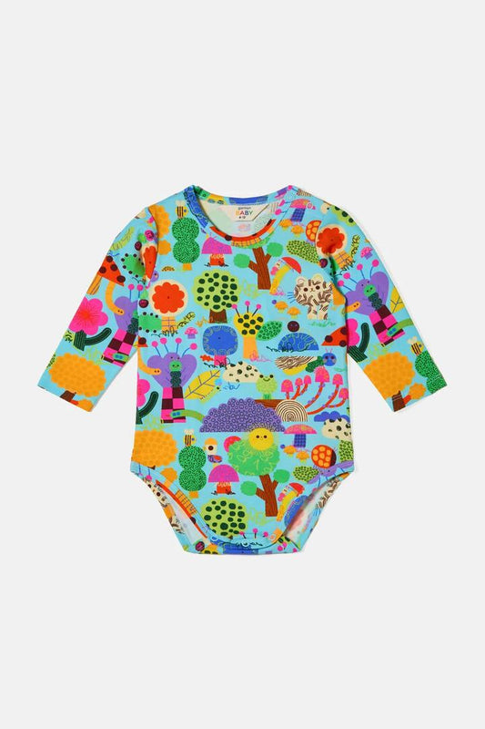 Image of Bodysuits. Product name - Woodend Baby Bodysuit in Blue colour by brand - Gorman