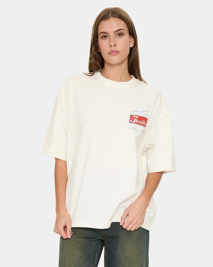 Image of T-Shirts. Product name - Thrills Make Em Tough Oversized Tee Dwy Dirty White in Dirty White colour by brand - Thrills