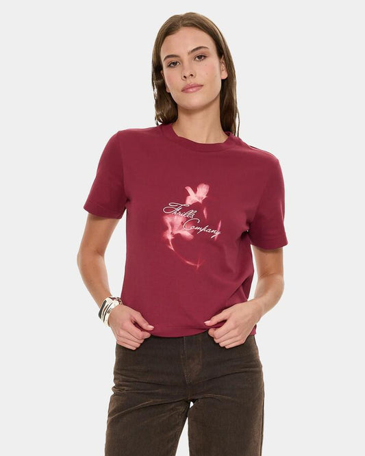 Image of T-Shirts. Product name - Thrills Nightbloom Essential Tee 701 Garnet Orchid in Garnet Orchid colour by brand - Thrills