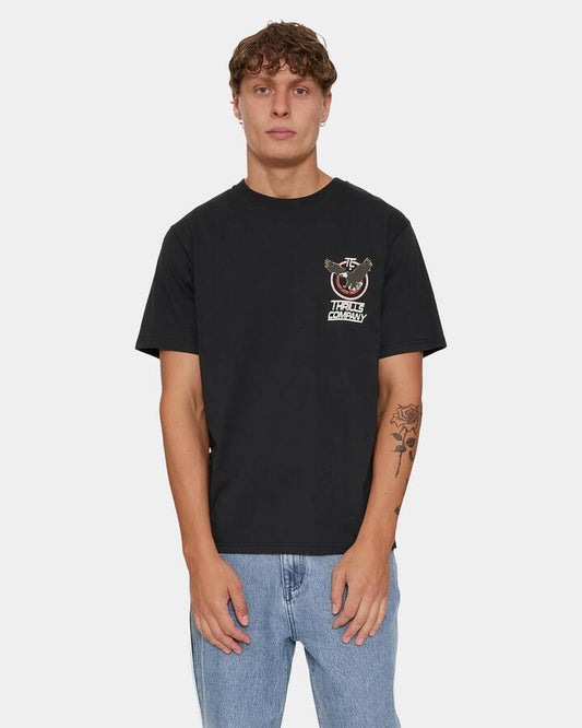 Image of Accessories. Product name - Thrills Servicing South Of Paradise Merch T W33 Washed Black in Washed Black colour by brand - Thrills