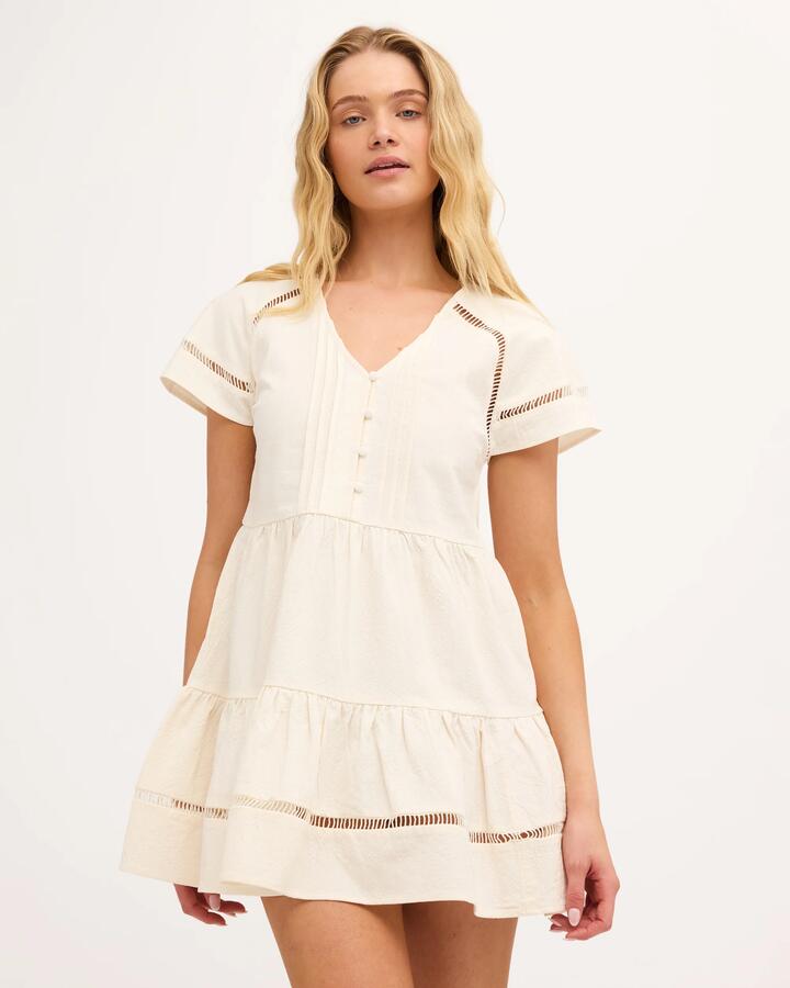 Image of Dresses. Product name - Billabong Womens Juniper Mini Dress Salt Crystal in Salt Crystal colour by brand - Billabong