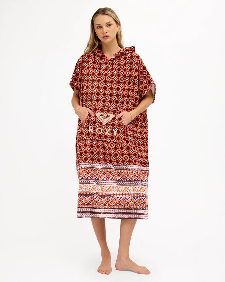 Image of Towels. Product name - Roxy Womens Stay Magical Hooded Towel Dusty Orange in Dusty Orange colour by brand - Roxy