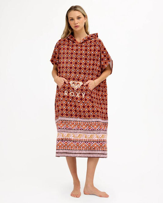 Image of Towels. Product name - Roxy Womens Stay Magical Hooded Towel Dusty Orange in Dusty Orange colour by brand - Roxy