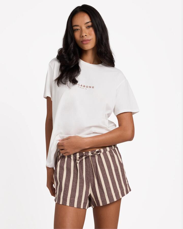 Image of a model wearing Shorts. Product name - Billabong Womens Beach Crush Elastic Waist Shorts Multi in Multi colour by brand - Billabong