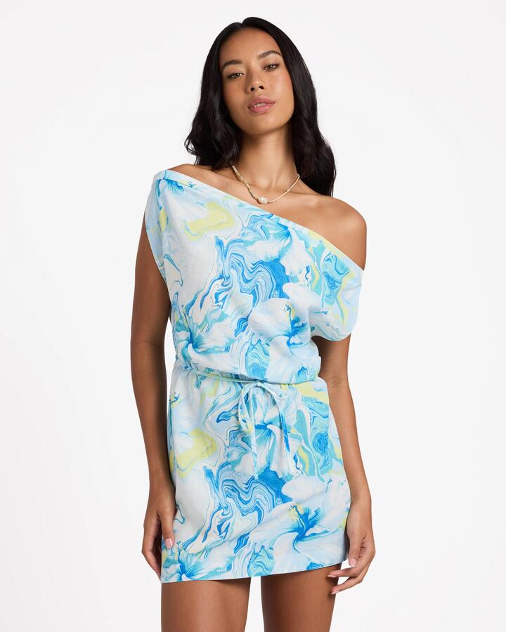 Image of Dresses. Product name - Billabong Womens Island Calling Mini Dress Cool Blue in Cool Blue colour by brand - Billabong