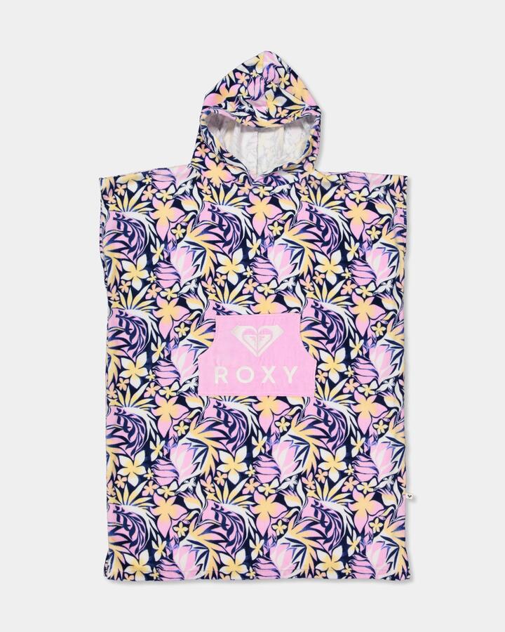 Image of Towels. Product name - Roxy Girls 8-16 Roxy Vibes Hooded Towel Marina in Marina colour by brand - Roxy