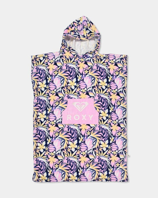 Image of Towels. Product name - Roxy Girls 8-16 Roxy Vibes Hooded Towel Marina in Marina colour by brand - Roxy