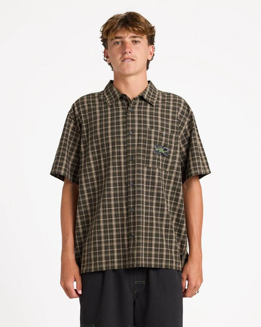 Image of Shirts. Product name - Billabong Mens Immortal Mogul Shirt Forest in Forest colour by brand - Billabong