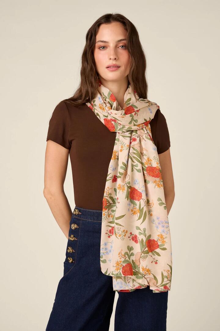 Image of Scarves & Shawls. Product name - Pygmy Possum Soft Scarf in Cream colour by brand - Princess Highway