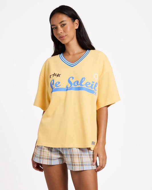 Image of T-Shirts. Product name - Billabong Womens Dream State T-Shirt Light Yellow in Light Yellow colour by brand - Billabong