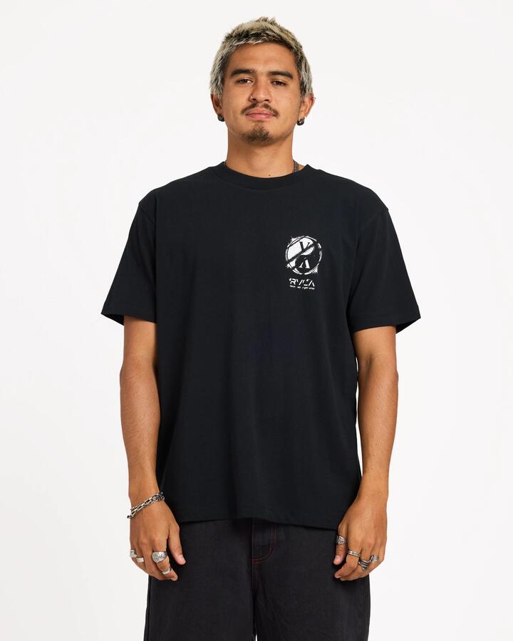 Image of T-Shirts. Product name - RVCA Mens Va Forces T-Shirt Rvca Black in Rvca Black colour by brand - RVCA