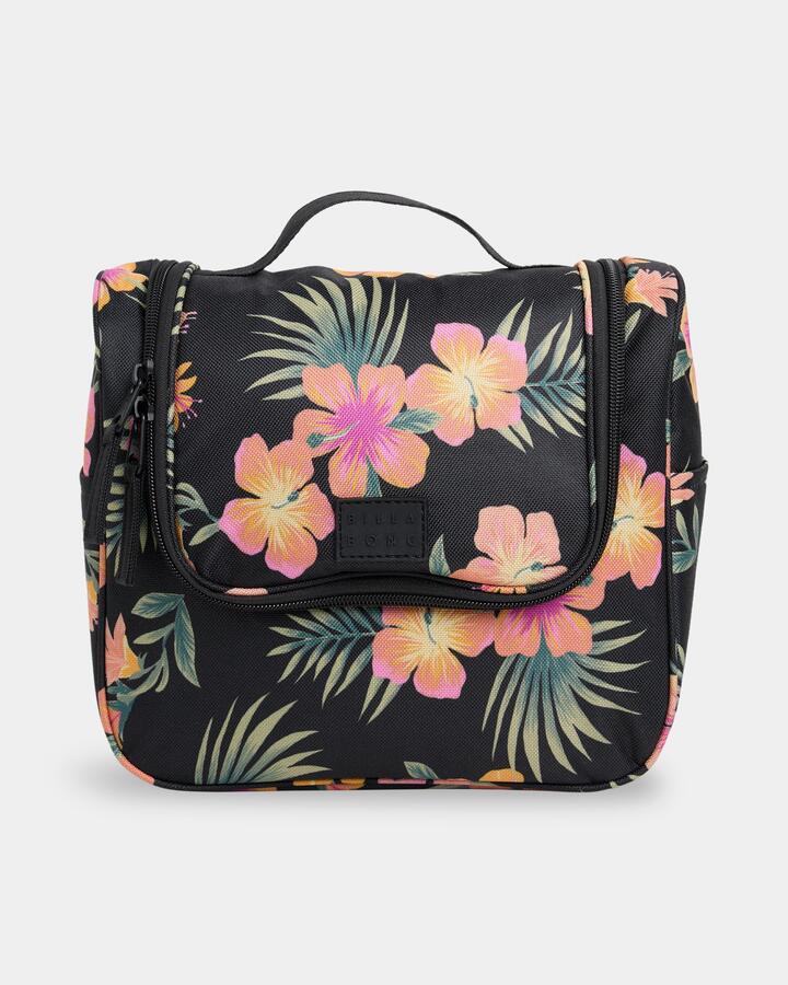 Image of Health & Beauty. Product name - Billabong Womens Travel Beauty Bag Black Multi in Black Multi colour by brand - Billabong