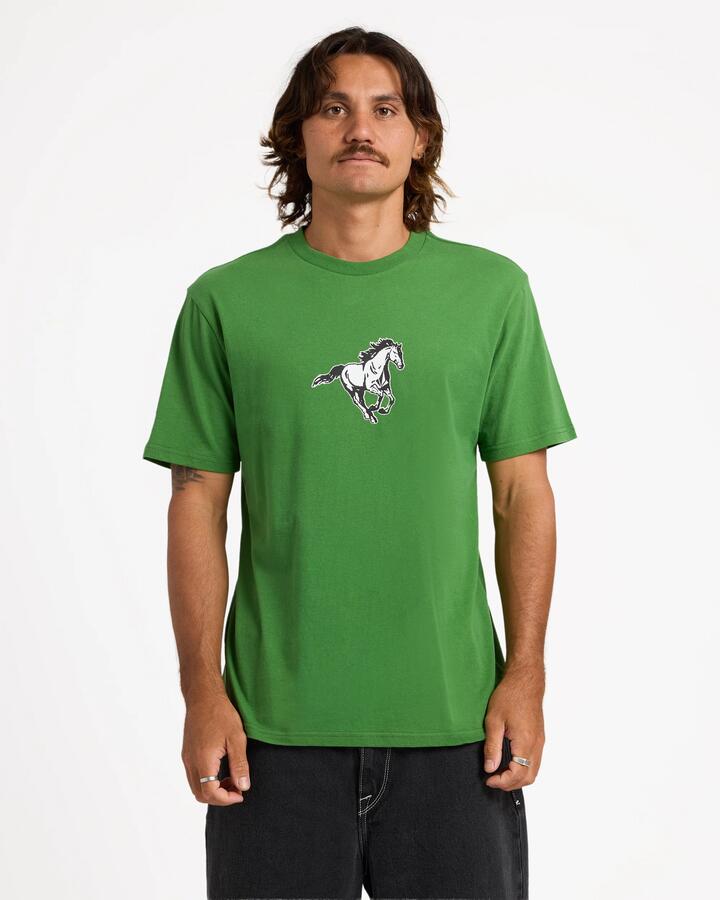 Image of T-Shirts. Product name - Volcom Mens Daryl T-Shirt Dark Kelly in Dark Kelly colour by brand - Volcom