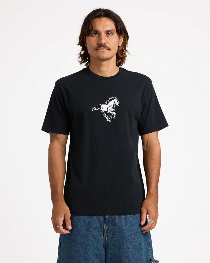 Image of T-Shirts. Product name - Volcom Mens Daryl T-Shirt Black in Black colour by brand - Volcom