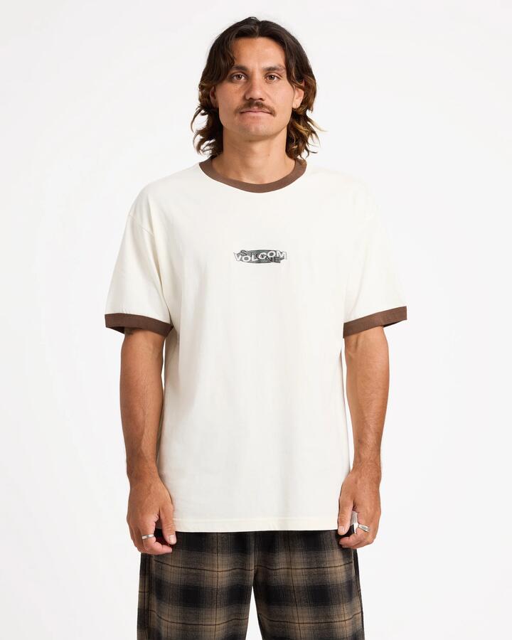 Image of T-Shirts. Product name - Volcom Mens Stringer Loose T-Shirt Brown Stone in Brown Stone colour by brand - Volcom