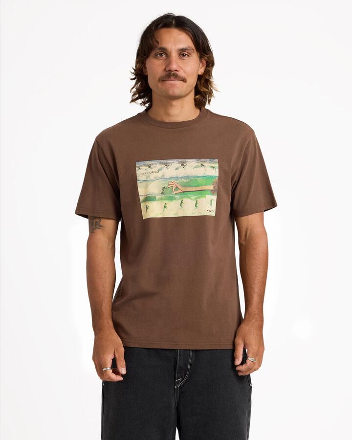 Image of T-Shirts. Product name - Volcom Mens Wright Or Wrong T-Shirt Brown Stone in Brown Stone colour by brand - Volcom