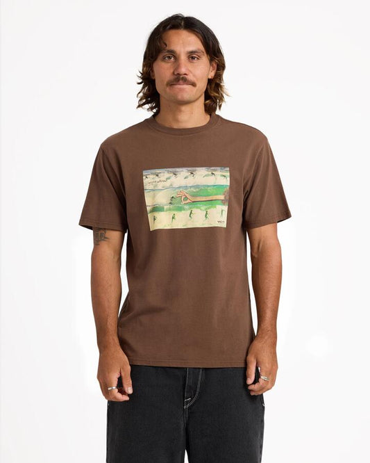 Image of T-Shirts. Product name - Volcom Mens Wright Or Wrong T-Shirt Brown Stone in Brown Stone colour by brand - Volcom