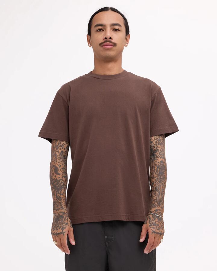 Image of T-Shirts. Product name - RVCA Mens Rvca Standard T-Shirt Choc Brown in Choc Brown colour by brand - RVCA