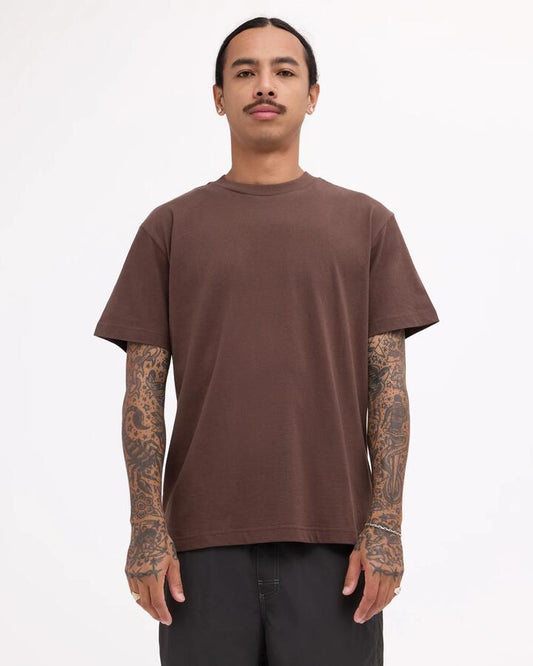 Image of T-Shirts. Product name - RVCA Mens Rvca Standard T-Shirt Choc Brown in Choc Brown colour by brand - RVCA