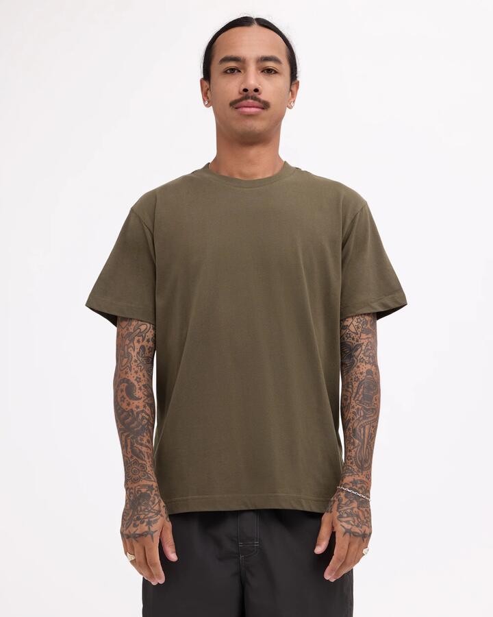 Image of T-Shirts. Product name - RVCA Mens Rvca Standard T-Shirt Fatigue in Fatigue colour by brand - RVCA