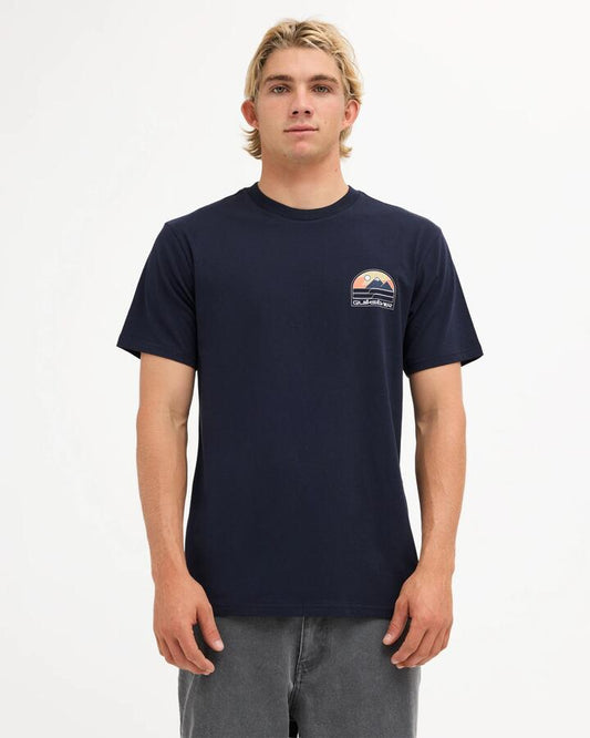 Image of T-Shirts. Product name - Quiksilver Mens Mountain Lines T-Shirt Dark Navy in Dark Navy colour by brand - Quiksilver
